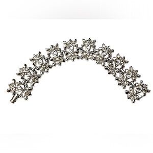 CORO Vintage Silver Floral Bracelet 1950s